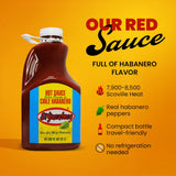 El Yucateco Red Habanero Hot Sauce Authentic Mexican Chile Habanero Sauce, Medium Heat, 8 fl oz / 120 ml), Imported from Mexico (Half Gallon)