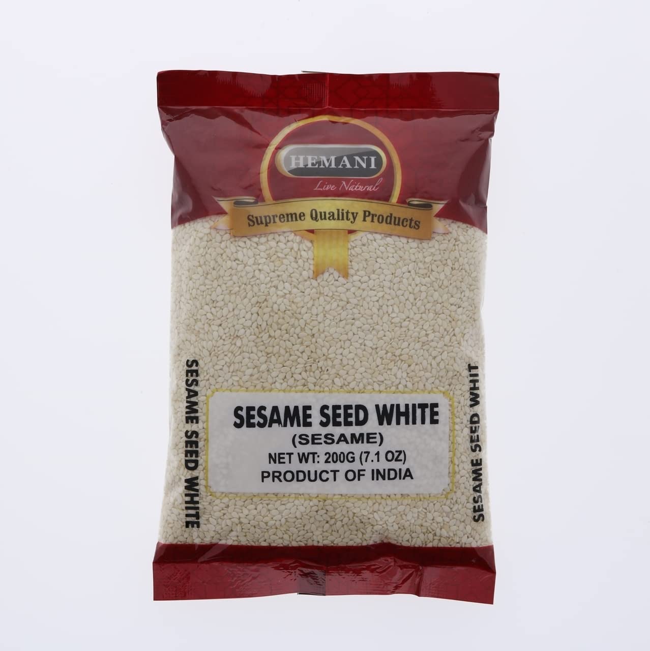 Hemani White Sesame Seeds 200g - Natural & Hulled for Cooking & Baking | Mild Flavor | Halal Certified | Since 1949