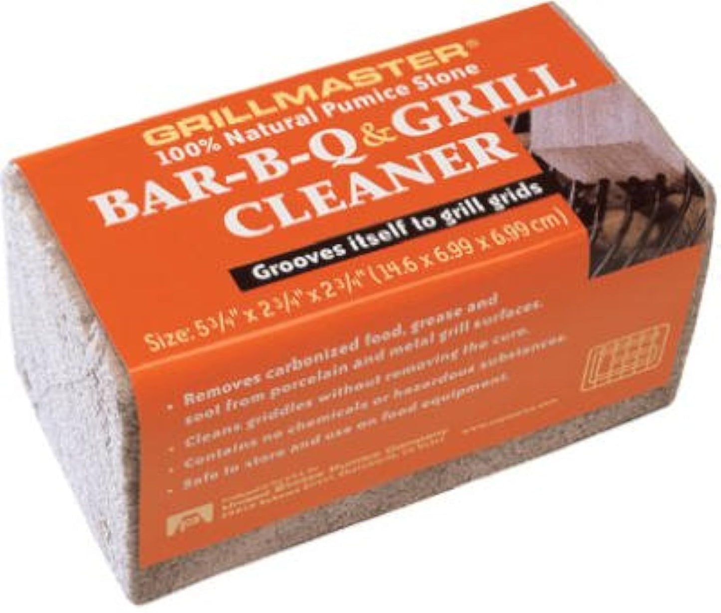 US Pumice BQ-12 Bar-B-Q Cleaner 100% Natural Pumice Stone, GrillBrick for Grill Cleaning, Medium Size,5.75 x 2.75 x 2.75 inches, (Each)