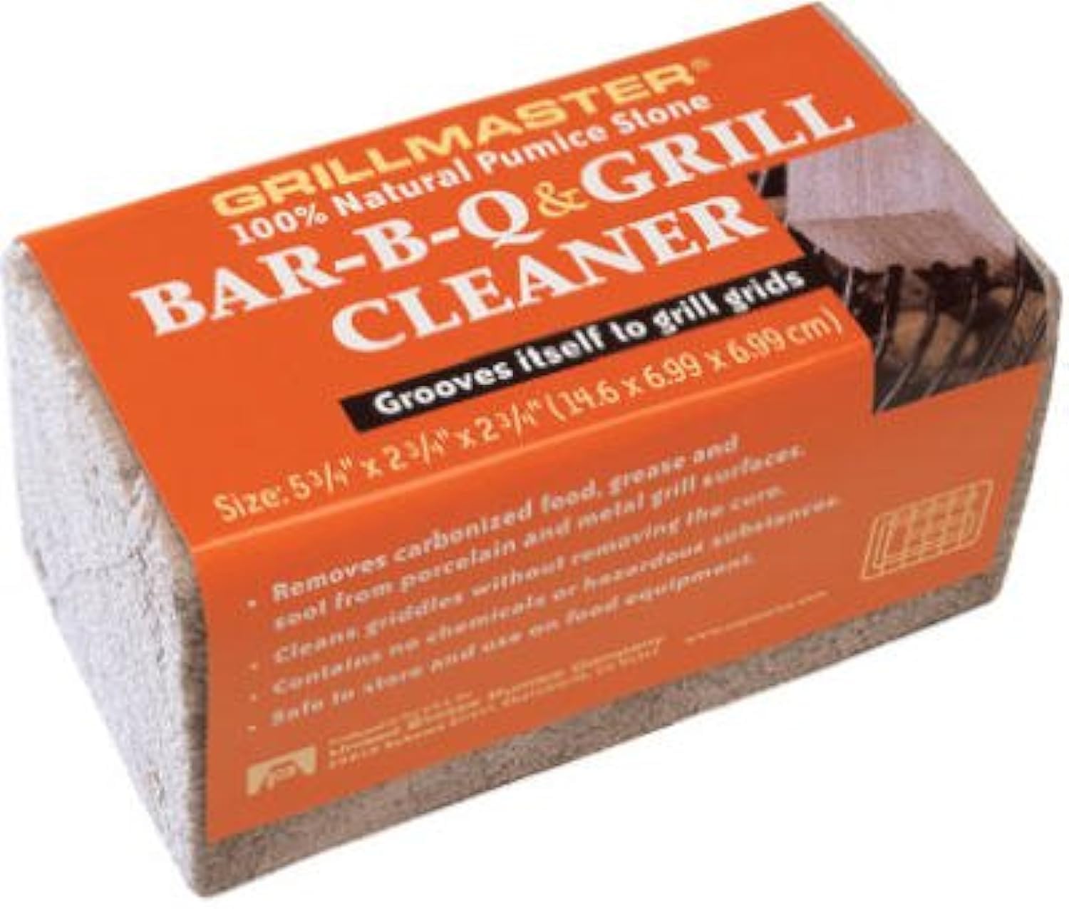 US Pumice BQ-12 Bar-B-Q Cleaner 100% Natural Pumice Stone, GrillBrick for Grill Cleaning, Medium Size,5.75 x 2.75 x 2.75 inches, (Each)