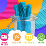 Amish Good Gourmet Licorice Twist Candy - Premium Sweet & Chewy Treat, Blue Raspberry Jumbo Licorice Twist Perfect Snack Under 100 Calories