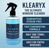 Klearyx Streak-Free Window & Glass Cleaner - Fast Evaporating, Ammonia-Free, Tint-Safe | Professional Auto & Home Use | 16 oz