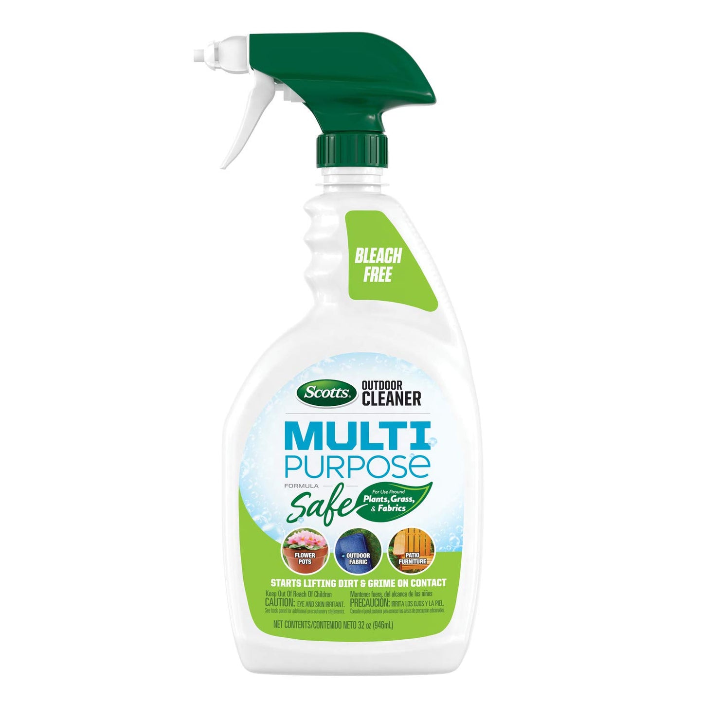 Scotts Outdoor Cleaner Multi Purpose Formula: Ready-to-Use, Bleach-Free, Use on Decks, Siding, Stone and Patio Furniture, 32 oz.