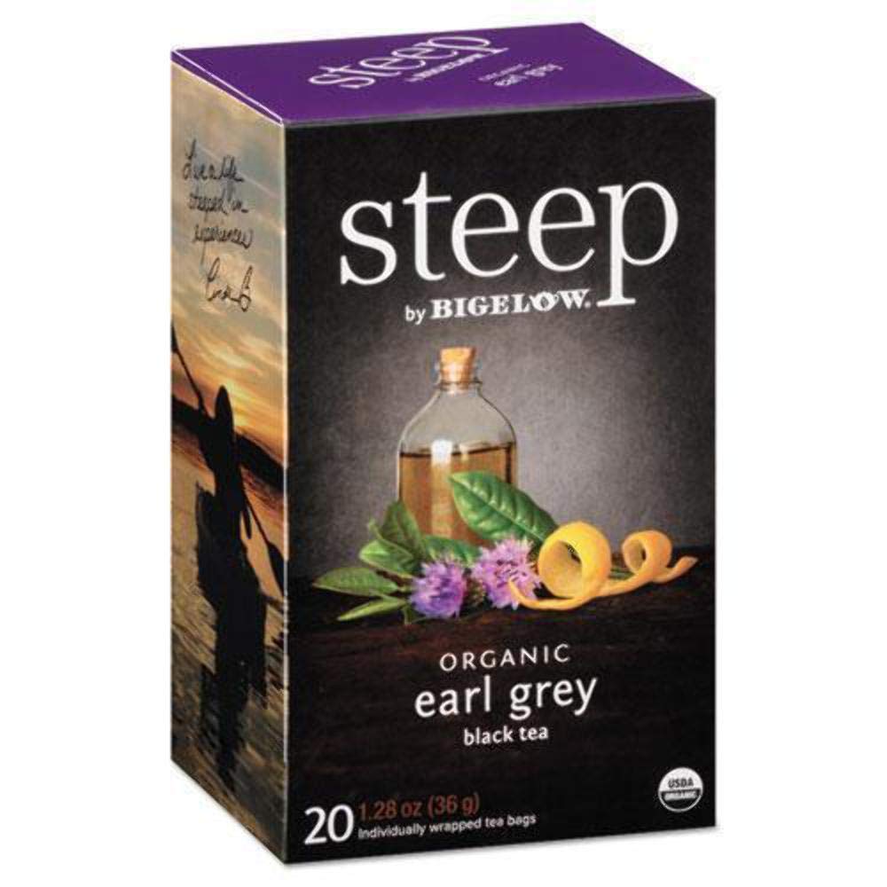 Bigelow 17700 steep Tea, Earl Grey, 1.28 oz Tea Bag, 20/Box
