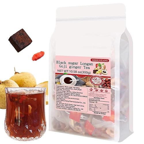 Black sugar Longan Goji ginger Tea 10.58 oz Sweet flower and fruit tea (12g×25packets) ????????300g