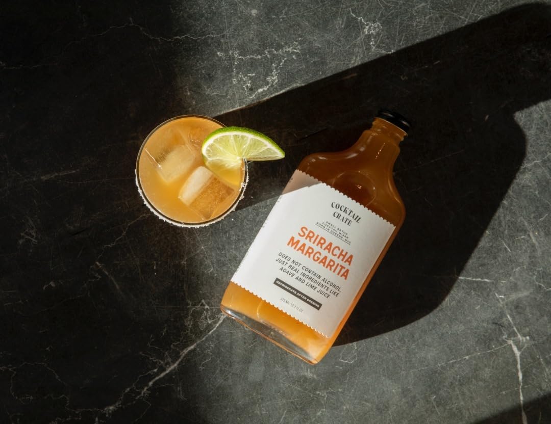 Cocktail Crate Premium Drink Mixer Sriracha Margarita | Award Winning Craft Cocktail Mixers for True Connoisseurs | Premium Cocktail Syrup Creations |