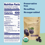 Sunsweet D'Noir Organic Prunes - Prunes Pitted Unsweetened & Dried - Gluten Free, Preservative Free, Vegan - Fiber & Minerals - 7 oz Pouch x 6 Pack