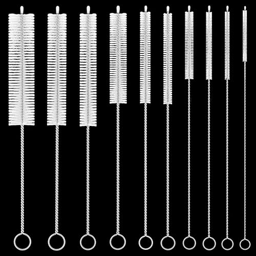 Tokyzexi 8 Inch Extra Long Straw Cleaner Brush Set, 10 Pack Reusable Straw Cleaning Brushes for Tumbler, Metal Straws?Bottle Drinking Straws?Computer