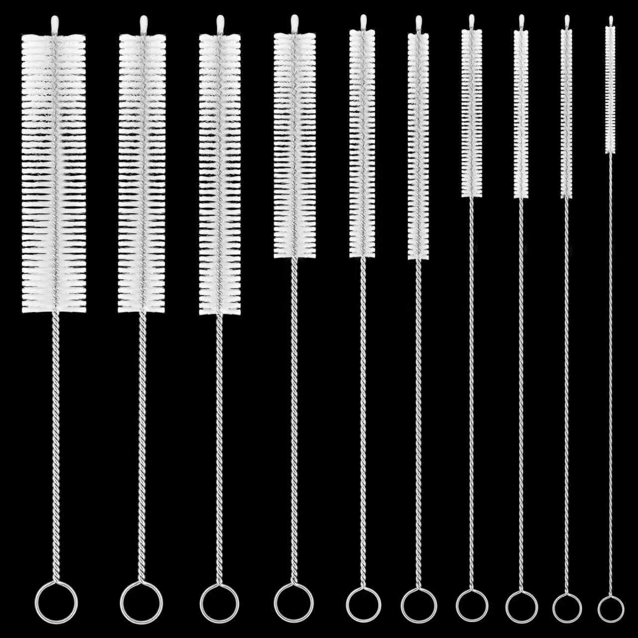 Tokyzexi 8 Inch Extra Long Straw Cleaner Brush Set, 10 Pack Reusable Straw Cleaning Brushes for Tumbler, Metal Straws?Bottle Drinking Straws?Computer