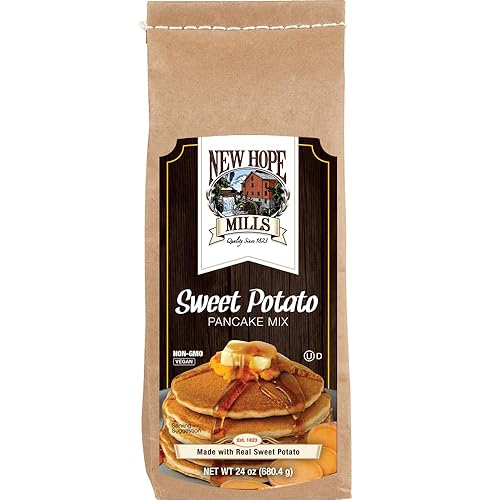 Sweet Potato Pancake Mix by New Hope Mills - Non-GMO & Vegan: Wholesome Delights for Health-Conscious Breakfasts! - 24 oz