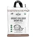 Heritage Gardens Organic Long Grain Brown Rice 80 oz (5 lb) - Whole Grain, Non-GMO, Gluten Free, Low-Arsenic, High Fiber - Himalayan Grown Everyday Brown Rice