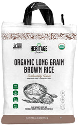 Heritage Gardens Organic Long Grain Brown Rice 80 oz (5 lb) - Whole Grain, Non-GMO, Gluten Free, Low-Arsenic, High Fiber - Himalayan Grown Everyday Brown Rice