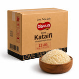 BISVUA Premium Bulk Dried Kataifi (11 lbs) - Golden Dried Shredded Fillo Dough for Commercial Kitchen Dubai Chocolate Bars, Kunafa, Knafeh & Crunchy Dessert Creations Bakery Supply (5 kg Dried Foodservice Kataifi)