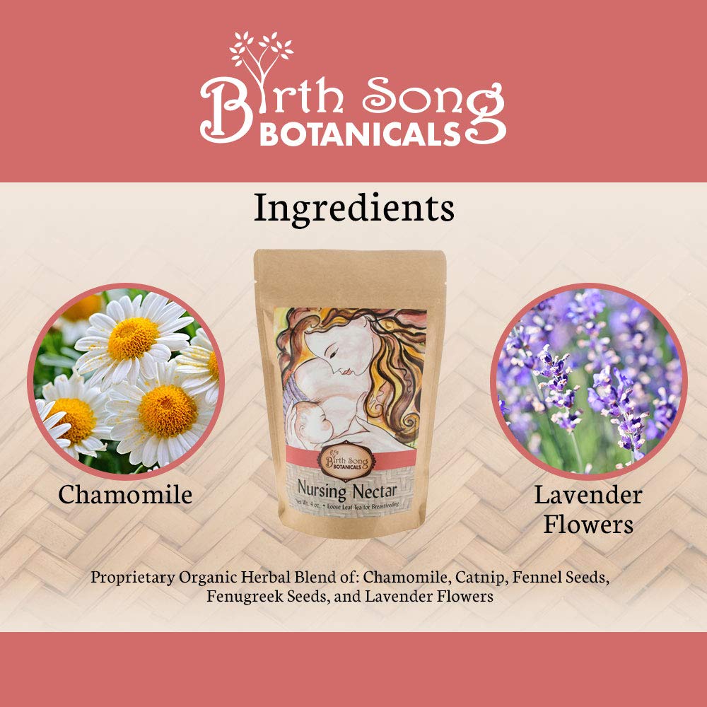 Birth Song Botanicals Nursing Nectar Herbal Breastfeeding Tea - Organic Lactation Tea to Increase Milk Supply, Enhance Milk Production & Breastmilk