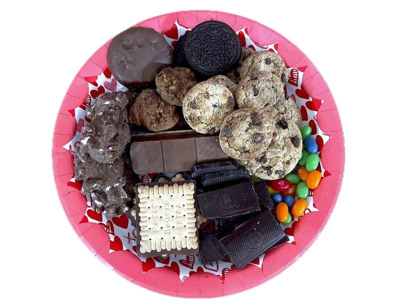 Valentine Day Gift Basket Hand-Crafted stuffed with chocolates, cookies, snacks, candies, Gifts for Women, Love, Families, Appreciation, Men, Thank