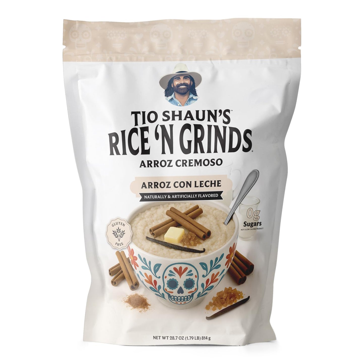 Pride Foods El Especial del TíoShaun Rice 'N Grinds Arroz Cremoso - Gluten-Free, Vegan-Friendly, Hot Rice Breakfast Cereal, Quick & Easy Hot Meal