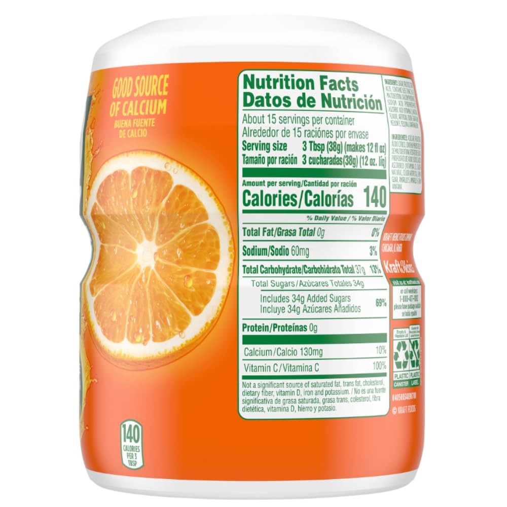 Orange Naranje Drink Mix - 20 oz Canister, (pack of 3), by Litezout