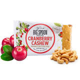 Big Spoon Roasters Cranberry Cashew Nut Butter Bars - Low Carb, High Protein Bars w/Pea Protein - Vegan Snacks w/Peanut & Almond Butter - Gluten-free