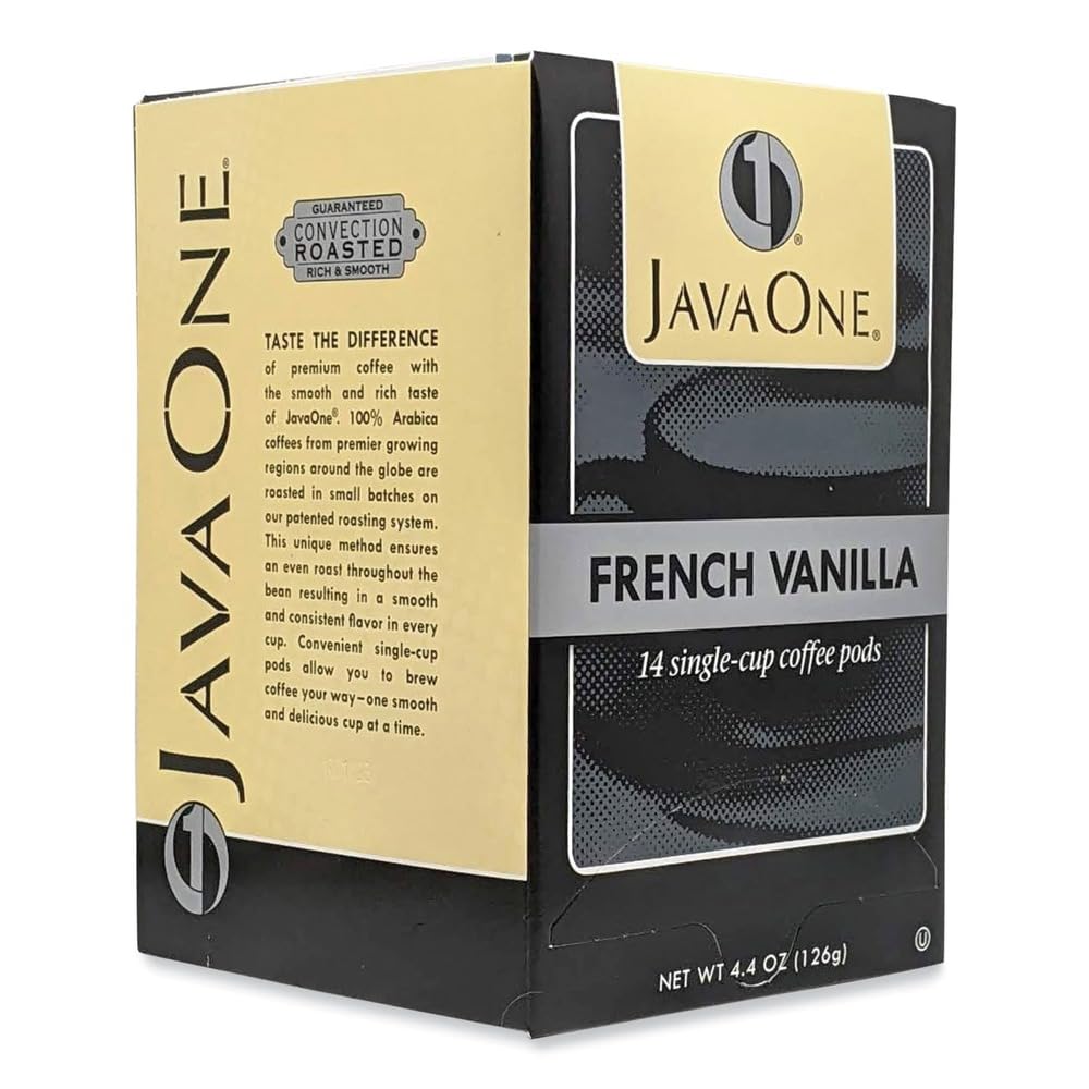 Java One 70400 Coffee Pods, French Vanilla, Single Cup, 14/Box