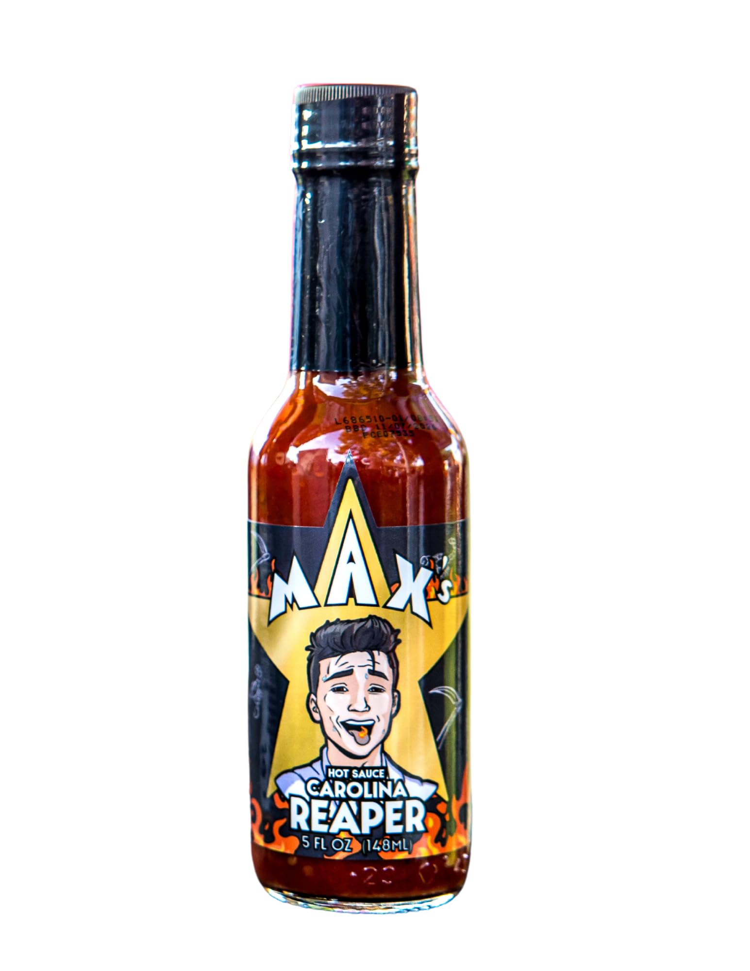Max Flame-ous Carolina Reaper Hot Sauce - Intense Heat & Fruity Flavor | 5/5 Heat Rating | Perfect for Spicy Recipes | Best, Young, Unique, Tasty