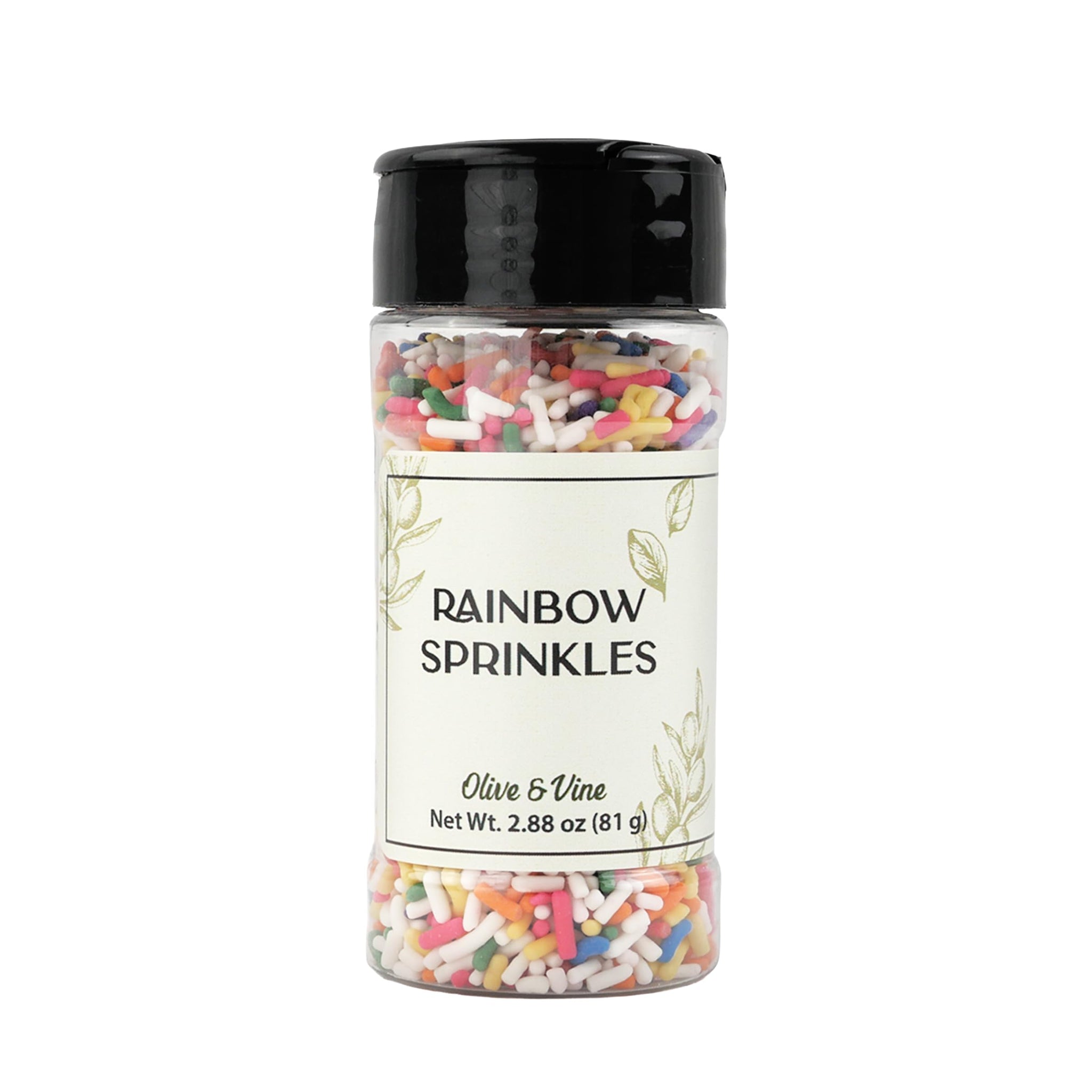 Olive & Vine Rainbow Sprinkles, Sweet & Colorful, For Baking & Desserts, Rich Tradition, Authentic Taste, For Global Recipes (2.88 Ounce)