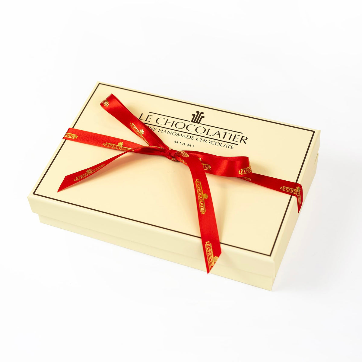 Le Chocolatier Happy Holidays Gourmet Lactose Free, Vegan Friendly Chocolate Truffle Gift Box - Perfect for Chistmas & New Years Gifts (24 Piece Box)