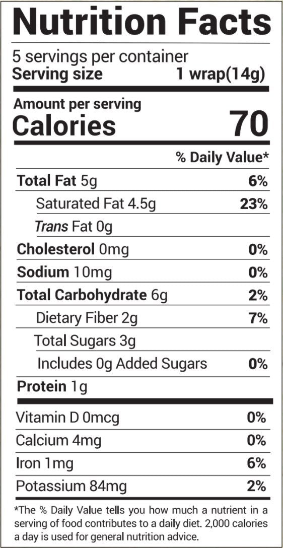 NUCO Organic Coconut Wraps, Turmeric - Gluten Free, Low Carb, Vegan, 5 Ct