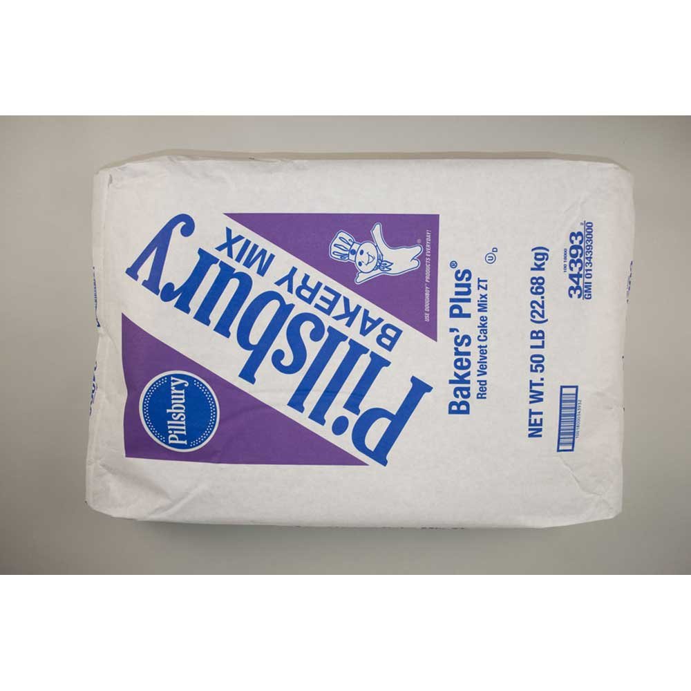 Pillsbury Bakers Plus Red Velvet Cake Mix, 50 Pound -- 1 each.