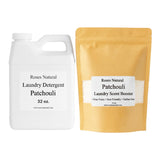 Patchouli Laundry Detergent and Scent Booster Bundle, 32 oz Detergent, 16 oz Booster, Natural Laundry Set, Eco-friendly, Patchouli Essential Oil