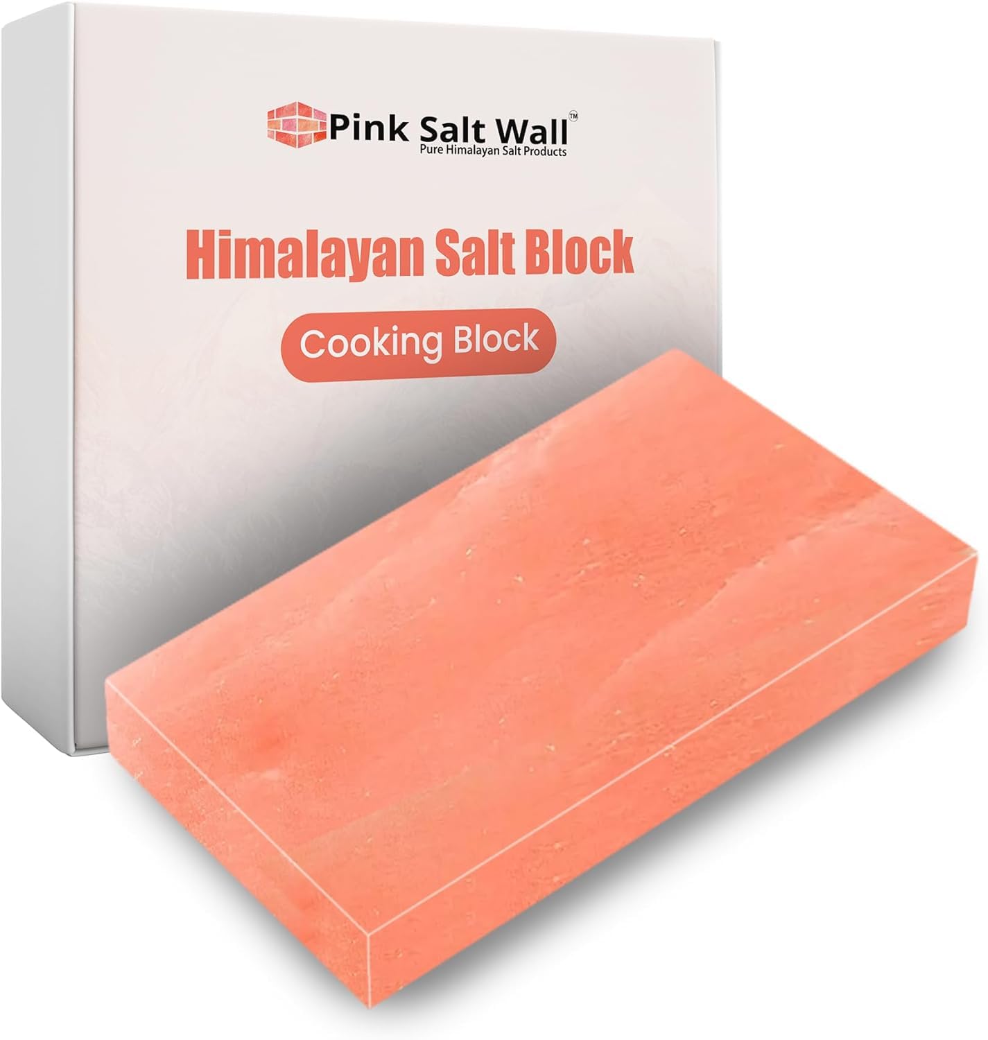 Pink Salt Wall Salt Cooking Block, Pink, Pure Himalayan Salt, 12x8x2 Inches, for Grilling,Serving Chopping Board