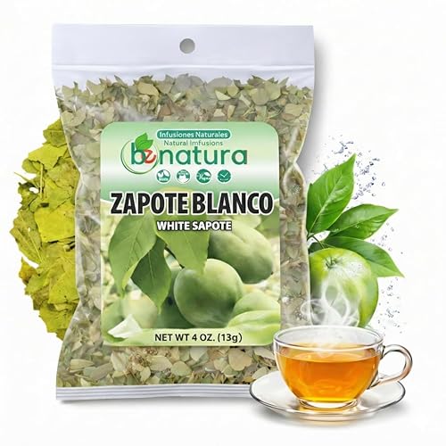 Zapote Blanco Herbal Tea 4 oz (113g) - 100% Natural White Sapote Leaves from Mexico - Traditional Loose Leaf Tea - Caffeine-Free, Non-GMO, Vegan