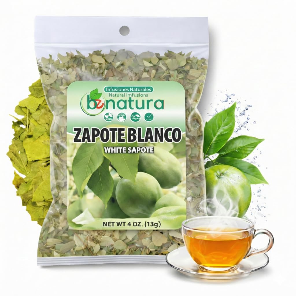 Zapote Blanco Herbal Tea 4 oz (113g) - 100% Natural White Sapote Leaves from Mexico - Traditional Loose Leaf Tea - Caffeine-Free, Non-GMO, Vegan