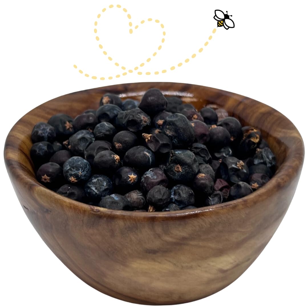 Raw Essentials Italian Juniper Berries - Piney and Resinous - Gin Flavoring, Brining, and Marinades - Non-GMO, Gluten Free, Paleo and Vegan - 6 Ounce