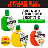 Piacelli CitrTrio Juice - Lemon, Lime & Orange Juice Concentrates Delivering Fresh, Natural Citrus Flavor for Cooking & Drinks - Lemon Juice Adds Zest