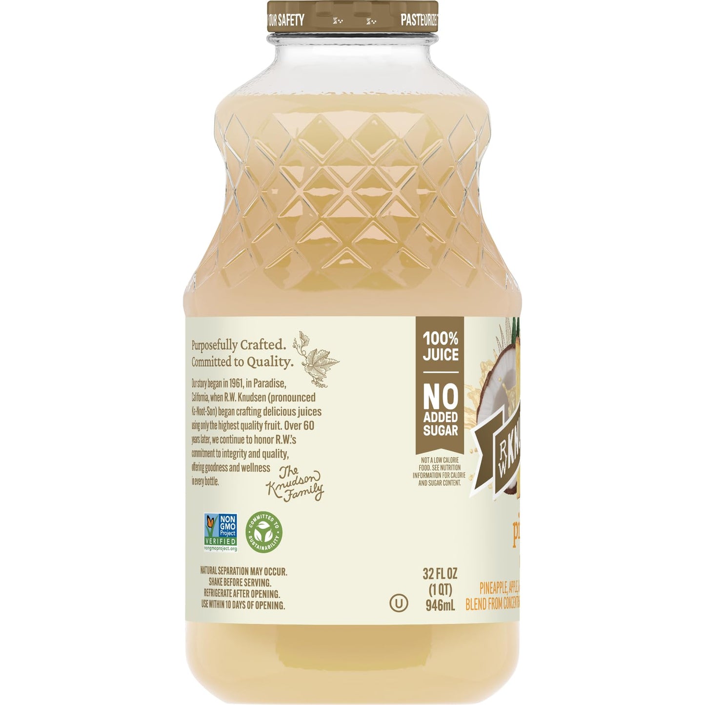 R.W. Knudsen Family Pineapple Coconut Juice Blend, 32 Ounces