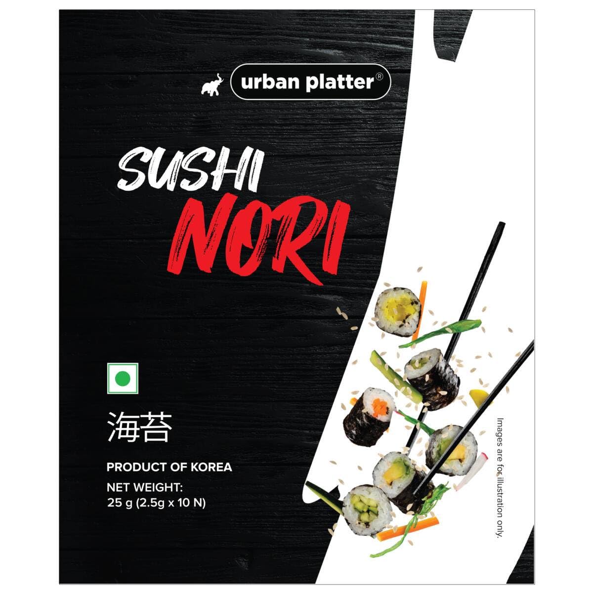 Urban Platter Sushi Nori Sheets (Roasted Seaweed Laver), 10 Sheets / 30 Grams
