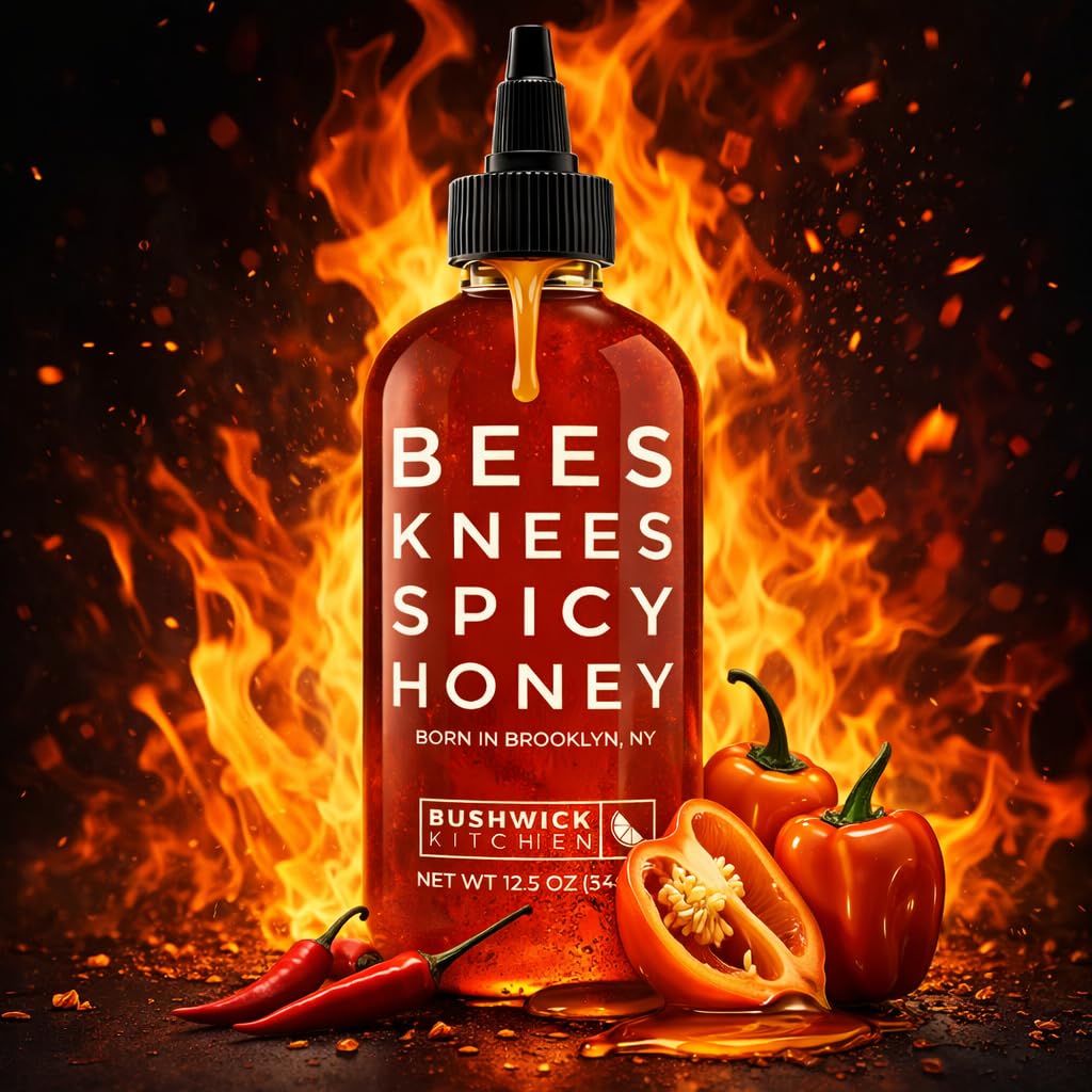 Bees Knees Spicy Honey | Wildflower Hot Honey Infused with Habanero Peppers | Gluten Free, Paleo Friendly | Foodie Gifts, Spicy Gift for Moms (12.5oz)