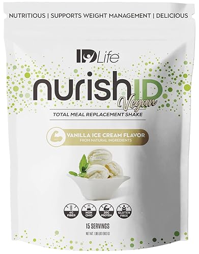 IDLife Vanilla Ice Cream NurishID Vegan - Meal Replacement Shake with Plant-Based Protein, Adaptogenic Mushrooms and Superfoods -15 Servings