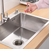 Familyhouse Bendable Sink Cleaning Hook Sewer Dredging Tool Kitchen Spring Pipe Hair Remover Kitchen Through Sewer Dredging Device Drain Opener Red