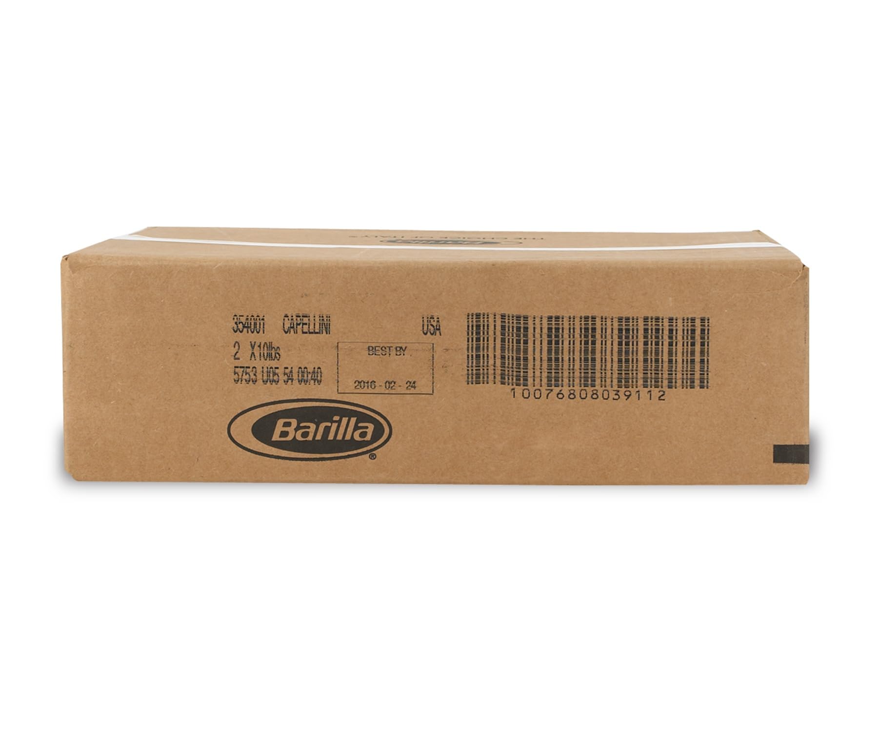 Capellini Pasta,10 Pound -- 2 Case