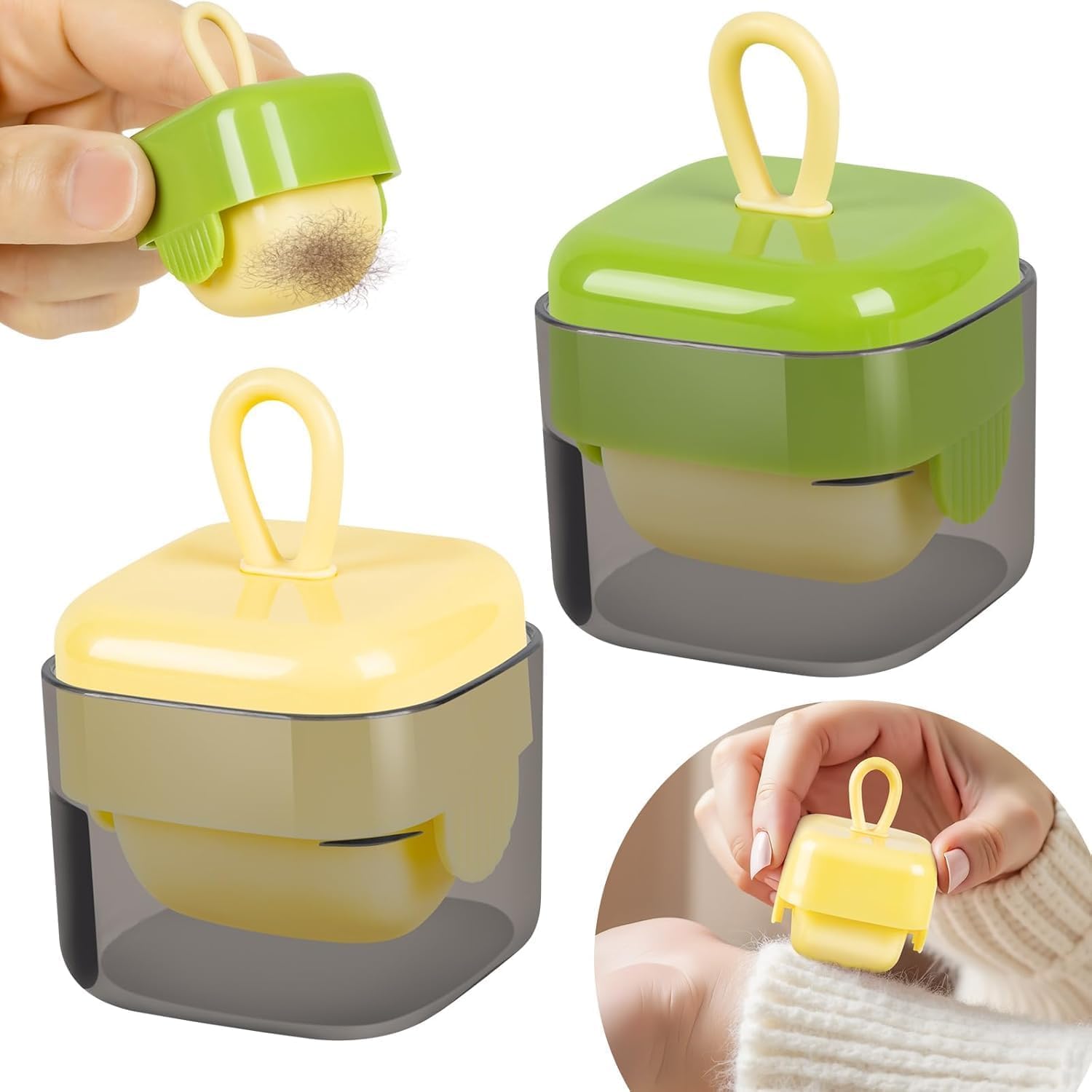 2 Pieces Portable Mini Lint Rollers for Dog Cat Hair, Washable Hair Remover for Cleaning Various Dust and Debris, Sticky Roller Reusable Lint Remover