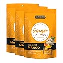 Bali's Best Ginger Chews, Tropical Mango Flavor, 5.08 Oz (Pack of 3), Individually Wrapped Soft Candy, Made with 100% Real Ginger, Digestive Health