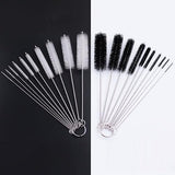 DiCUNO Straw Cleaning Brushes Set, 8 Inch Nylon Tube Brushes, Different Sizes Clean Brush for Bottle, Pipe, Keyboard, 2 Sets of Super Hard & Medium
