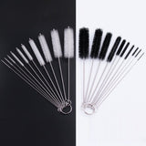 DiCUNO Straw Cleaning Brushes Set, 8 Inch Nylon Tube Brushes, Different Sizes Clean Brush for Bottle, Pipe, Keyboard, 2 Sets of Super Hard & Medium