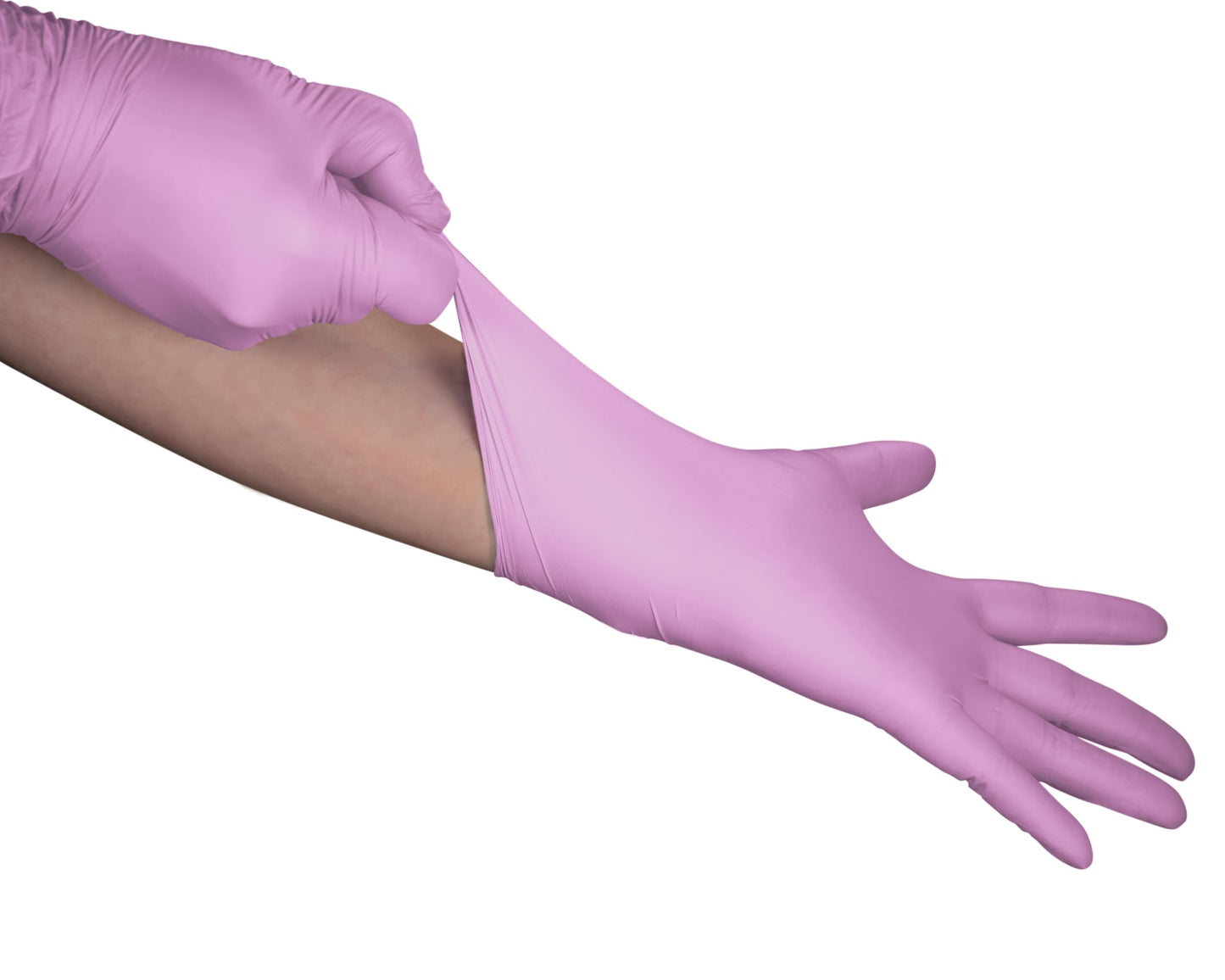 GLOVE WORLD Jeannie Pink Nitrile Disposable Gloves - Small, 100/Box - Super Stretch, Tear-Resistant, Latex and Powder Free - Ideal for Food Prep, Arts