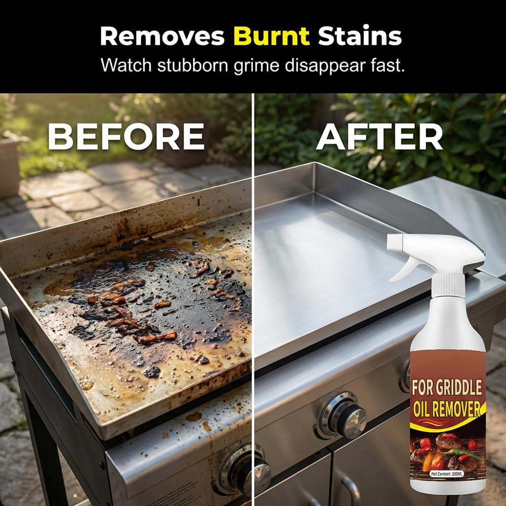 npcluo Powerful Grease Remover for Griddles, 2026 New Fast-Acting Heavy-Duty Grill Degreaser Spray,Heavy-Duty Grill Grate Degreaser Spray,Ideal