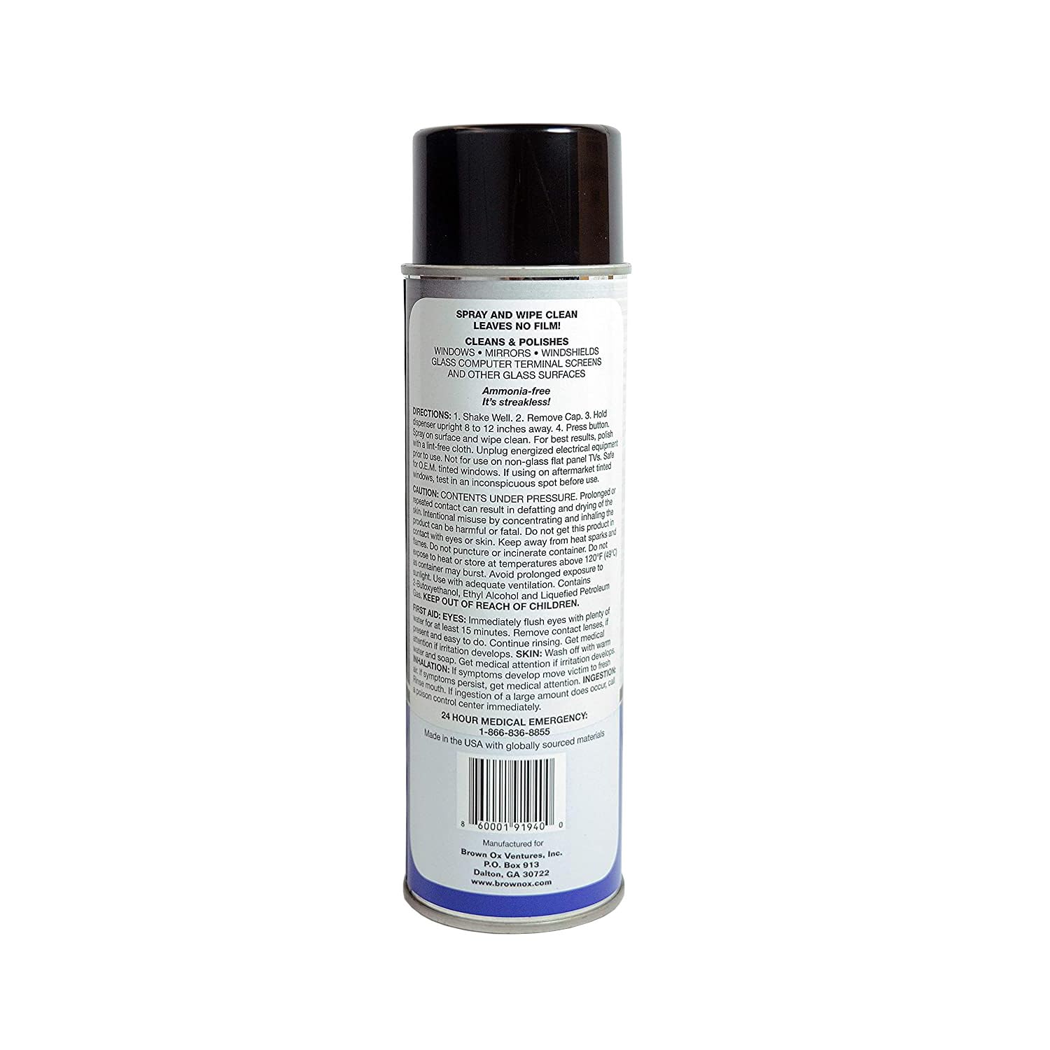 Bullsnot VizABull Glass Cleaner 10899014 Car Window Cleaner and Glass Cleaner Spray - Detail Spray for Auto and Truck 19oz
