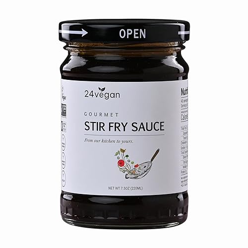 24Vegan - All Natural Vegan Stir Fry Sauce for Cooking and Dipping | Gluten Free, Non-GMO, No MSG Added, 7.5 oz