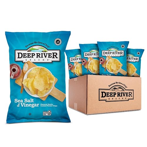 Deep River Snacks Sea Salt & Vinegar Kettle Cooked Potato Chips, 2 Ounce (Pack of 24)