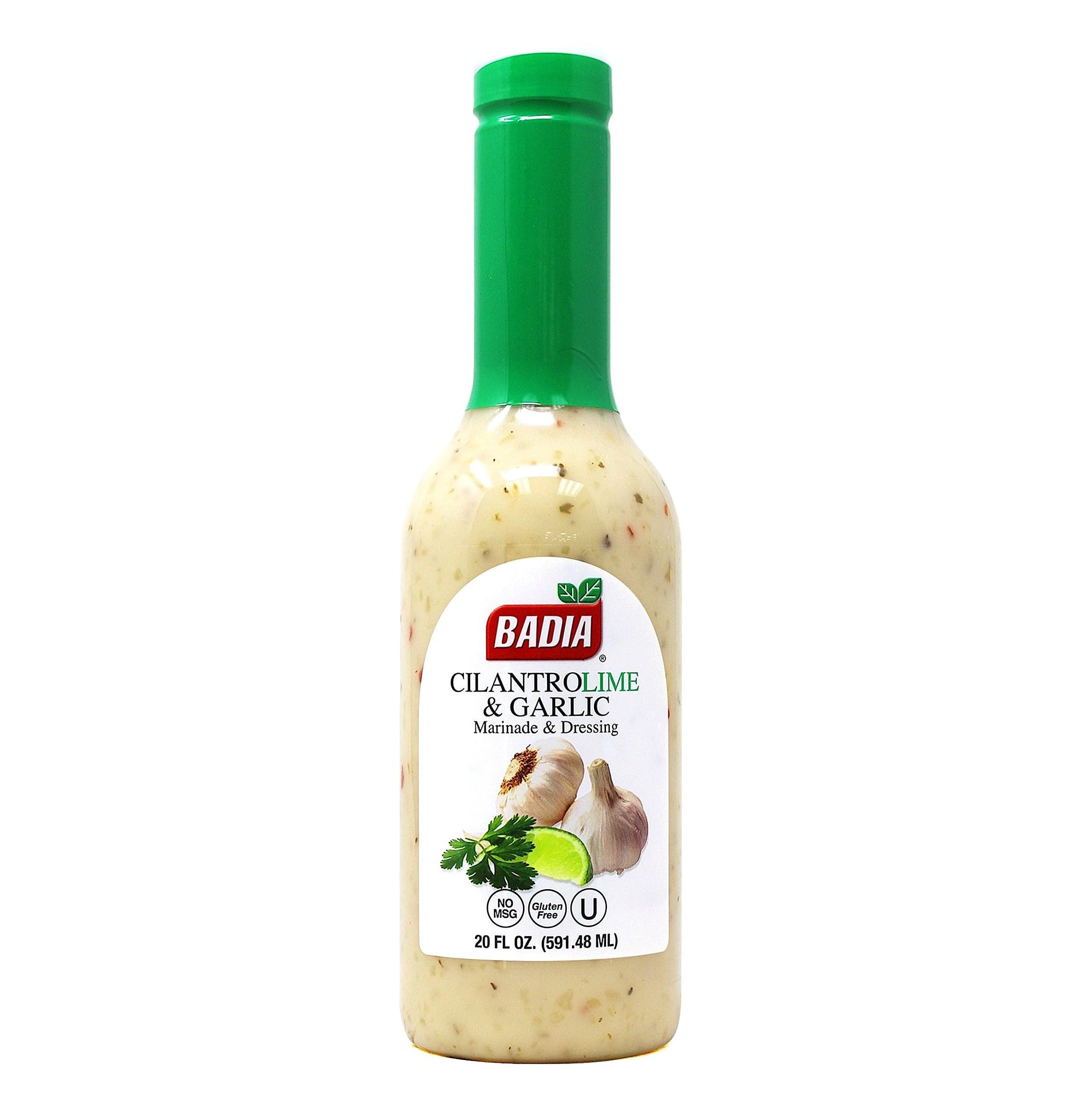 Badia Cilantro Lime & Garlic Marinade and Dressing 20 fl oz - Fresh Cilantro, Zesty Lime & Robust Garlic, Gluten Free